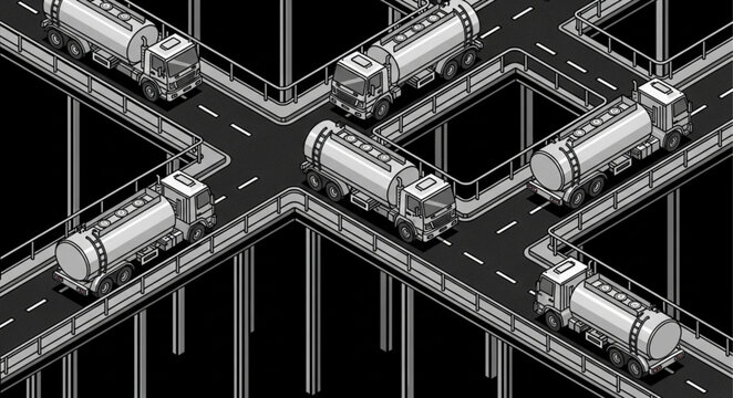 Futuristic Subway Trains Navigating Complex Underground Network.