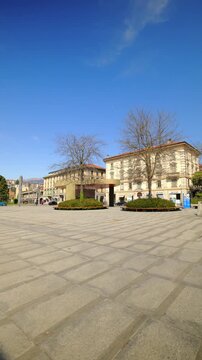 Public plaza outside Palazzo dei Congressi in Lugano, Switzerland