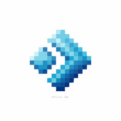 Fototapeta premium Pixel art blue swirl design.