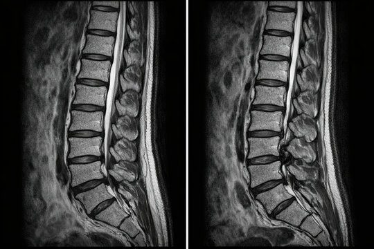 Normal Lumbar MRI vs Herniated Disc Comparison