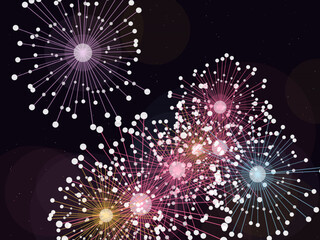 Obraz premium Festive Fireworks Explosion Pattern Party Design