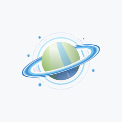 Green Planet with Blue Ring System. © Sakila