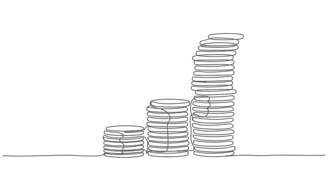 Stack of coins growing higher.
