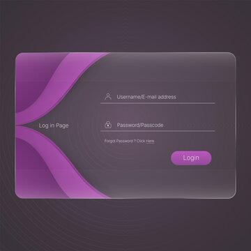 Modern purple gradient login interface template with smooth curves