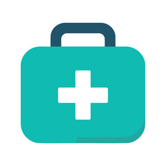 Obraz premium Medical bag illustration of a first aid kit with a white cross