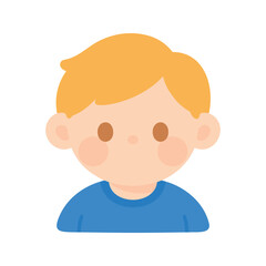 Obraz premium Illustration of a cute blond boy with a blue shirt on a white background