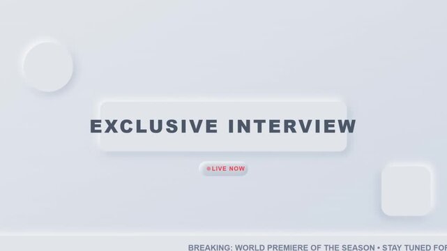Neumorphic digital broadcast interface for an exclusive live news Illustration