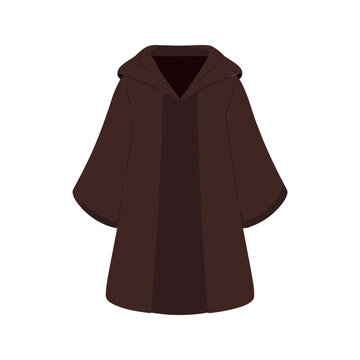 Simple brown hooded cloak suitable for fantasy or sci-fi character design element