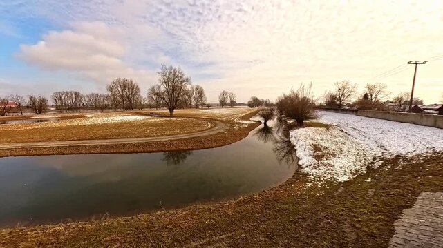 4K Timelapse video with moving clouds near Thundorf, Osterhofen, Deggendorf, Bavaria, Germany