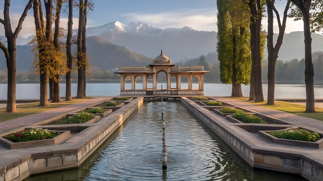 Mughal garden in Srinagar, India
