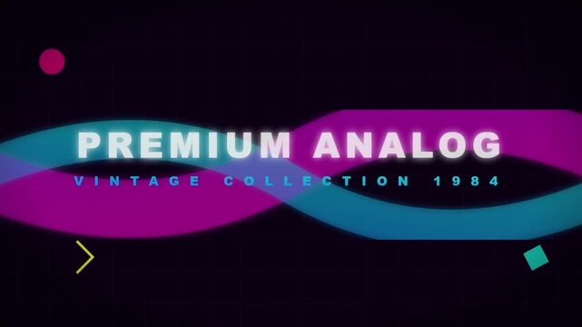 Retro Synthwave Background with Premium Analog Vintage Collection Text Illustration