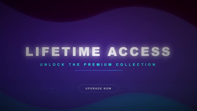 Animated Digital Lifetime Access Promotion With Premium Upgrade Button Illustration