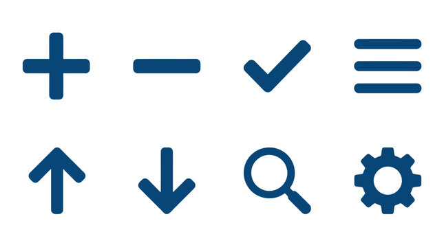 Set of user interface icons representing various functions for digital applications (1)