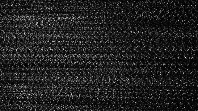 Abstract background featuring black and white digital television static or grain noise texture with subtle scan lines, suitable for retro technology concepts or overlay design elements.