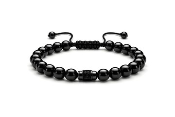 Obraz premium Modern Black Beads Adjustable Bracelet Design