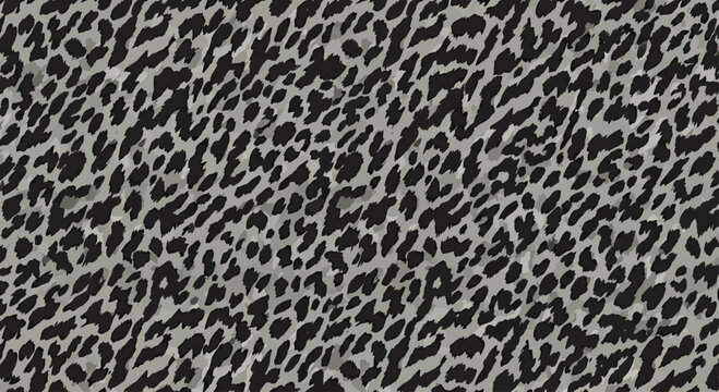 Gray and black animal print pattern with irregular spots