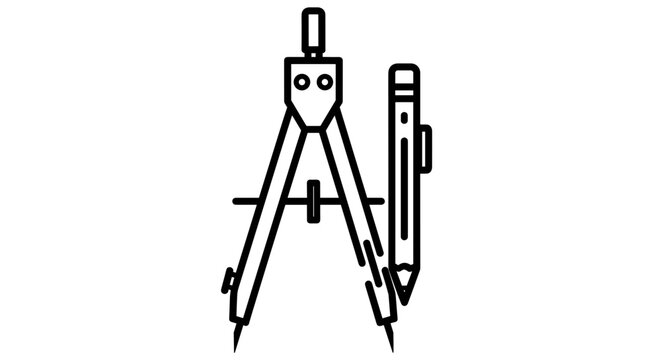 Compass and pencil drafting tool.