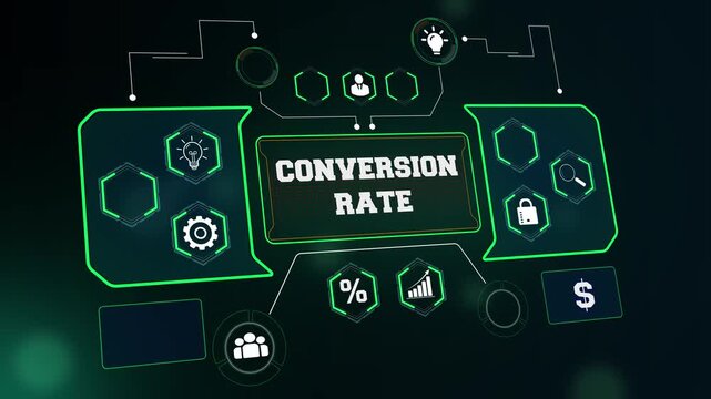 Business conversion rate analysis and sales performance concept footage featuring a professional dashboard for strategic corporate growth presentations
