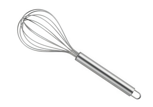 A metal balloon whisk isolated on transparent background