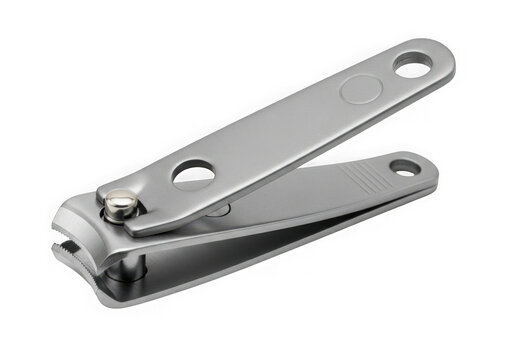 Metal nail clipper isolated on transparent background