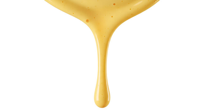 Yellow liquid drip with transparent background
