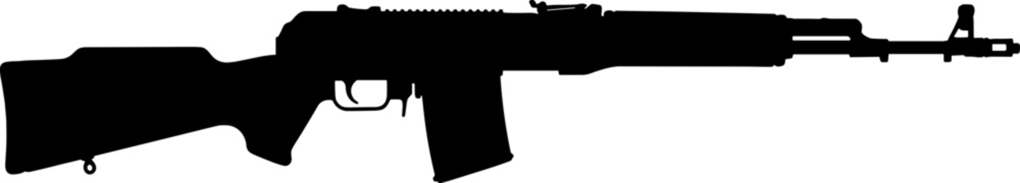 Automatic assault rifle silhouette for infantry combat