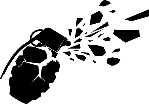 Fragmenting hand grenade explosion silhouette effect