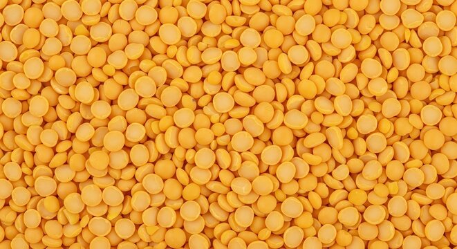 Yellow Split Peas Texture Background Top View