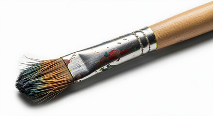 Fototapeta premium Paint brush with paint residue