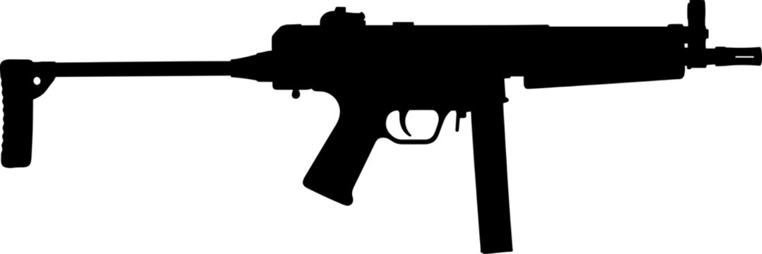 Submachine gun silhouette for close quarters combat
