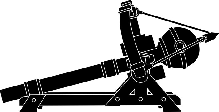 Ancient ballista siege engine silhouette for long-range attacks