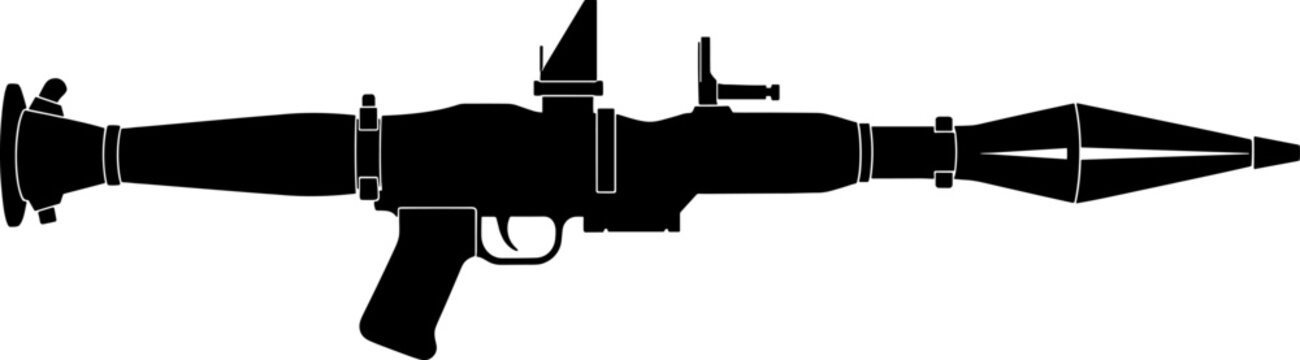Anti-tank rocket launcher weapon silhouette profile