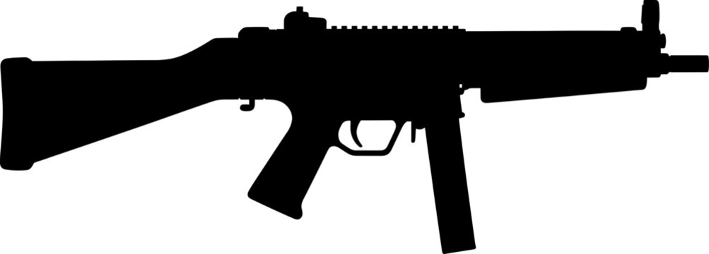 Compact submachine gun silhouette profile