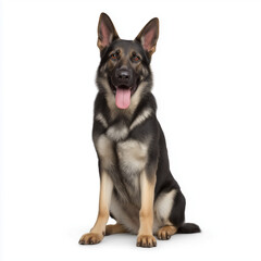 Fototapeta premium German Shepherd Dog Sitting Isolated Studio