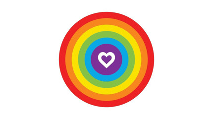 Obraz premium Rainbow Heart Symbol Graphic.
