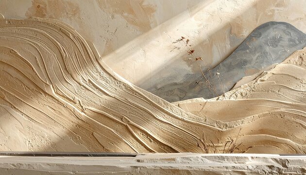 Wabi sabi texture background concept. Ancient Nazca Lines geoglyphs featuring a whale and a hummingbird in desert landscape.