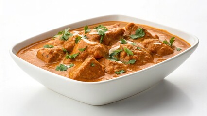 Fototapeta premium Spicy chicken curry with rice and chicken vegetable soup served as a healthy traditional meal with vegetables, tomato sauce and rich curry gravy