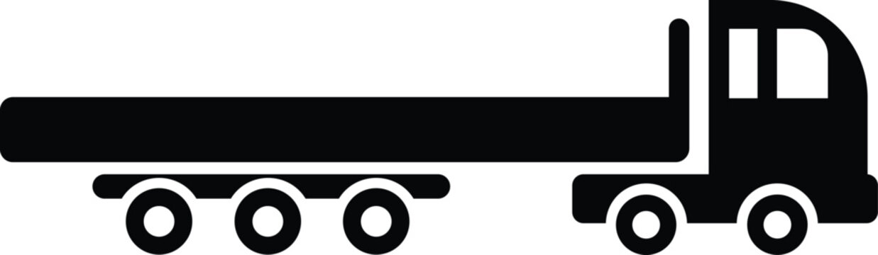 Truck silhouette style icon, simple transport vehicle symbol for logistics, delivery, and freight concepts.