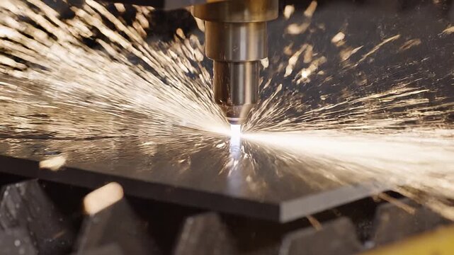 CNC Waterjet Cutting Stainless Steel Plate with High Pressure Precision 4K, Advanced Industrial Metal Fabrication