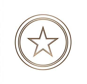 A bronze-colored five-pointed star inside concentric circles on a white background