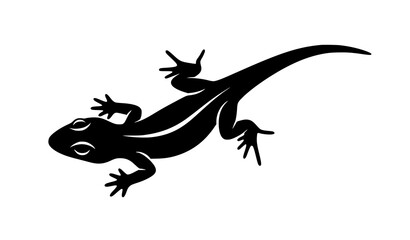 Fototapeta premium House lizard silhouette vector icon in minimal black flat style closeup crawling reptile isolated on white background