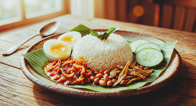 Nasi lemak is delicious in the morning