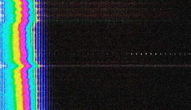 Glitch camera effect. Retro VHS background. Old video template. No signal. Static TV noise, bad TV signal.	