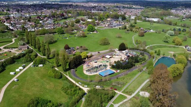 An aerial view of Wicksteed park Kettering Northamptonshire 
