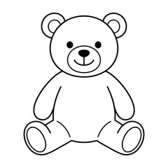 Obraz premium Smiling teddy bear sitting alone on white background