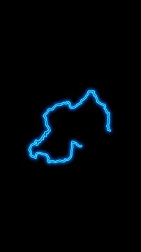 Mobile Vertical Resolution, 2160x3840 Pixels, Rwanda Country Map Neon Lights, Abstract Rwanda Neon Lights Map Opener Suitable for Politics, Elections and News 
