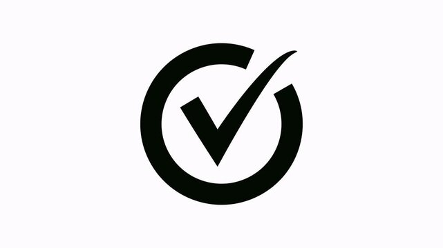 Check mark animation, correct mark, correct completion symbol. Check mark or check mark. Check mark or confirmation icon animation. PNG file for easy editing.
