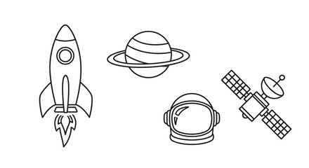 Space Exploration Rocket Satellite Planet. © bestrivaldo