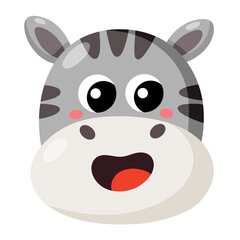 Obraz premium Cute zebra face cartoon illustration
