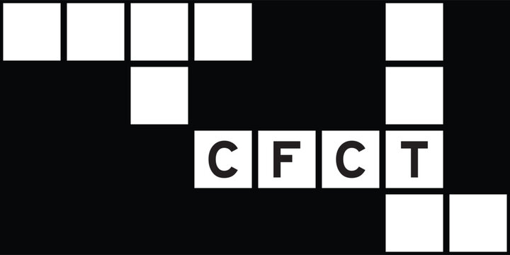 Alphabet letter in word CFCT (Abbreviation of Cash Flow Cycle Time) on crossword puzzle background